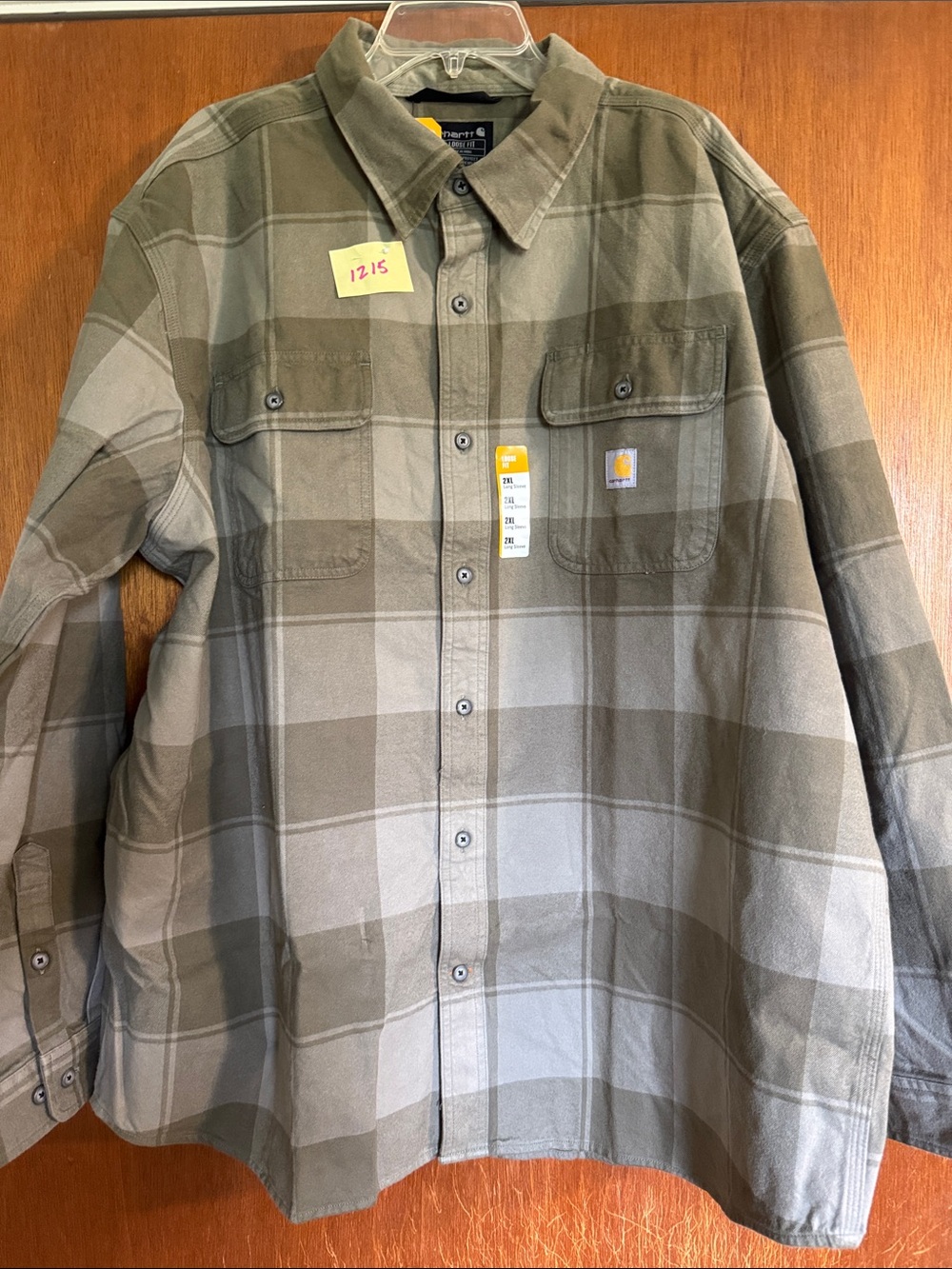 Carhartt Olive and Gray Plaid Workshirt NWT Size 2XL‼️😍‼️